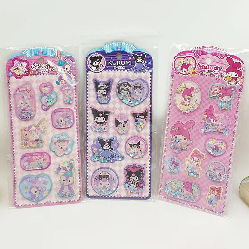 1 Sheet Diy Notebook Album Diary Handbook Decoration Cute Anime Kawaii Sanrio 3D Shake Sticker For School Student Stationery