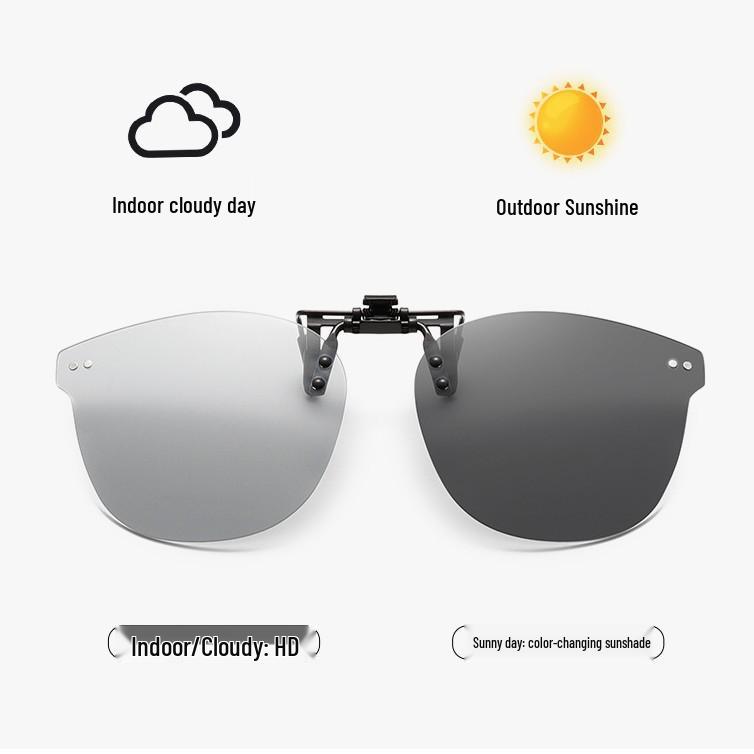 Trendy Rimless Rice Nail Style Polarized Clip-On Sunglasses with UV Protection