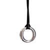 European & American Stainless Steel O-ring Pendant Leather Necklace - Women's Sweater Chain Trend, Hong Kong Style.