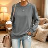 Women's Loose Fit Neck Long Sleeve Sweatshirt Pullover Casual Top