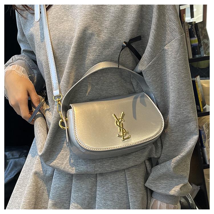 Retro Minimalistisk Texturerad Dam Lyxhandväska - Casual Axel- och Crossbodyväska