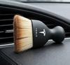 QPVH8 Suede Clean Leather Cloth Car Washing Cleaning Tool Air Conditioner Outlet Cleaning Soft Brush For Tesla Model Y S X car sticker