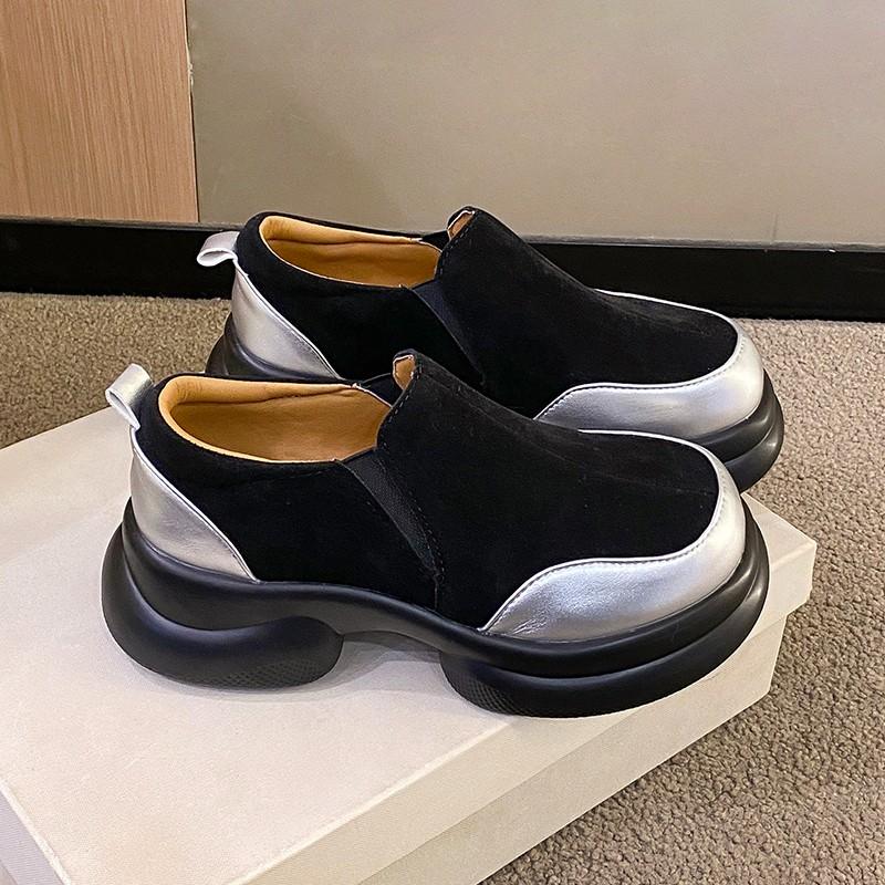 Women Casual Comfortable Flat Platform Sneakers Fashion Chunky Suede Loafers Shoes for Women