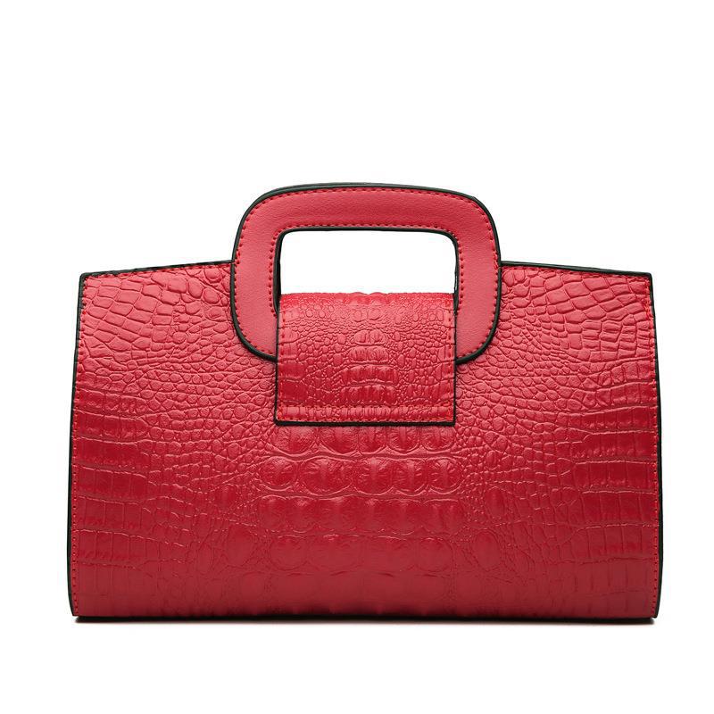 Bags Women's and Women's Bags Crocodile Pattern Handbags Fashion Crocodile Pattern Retro Embossed Commuter Shoulder Bags