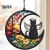 Pet Loss Gift Memorial Suncatcher Angel Cat Dog Sun Catcher Panel Stained Glass Memory Keepsake Window Hanging Ornaments Sympathy for Lovers