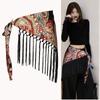 Bohemian Ethnic Style Women's Wide Waist Belt Corset and Triangle Silk Scarf Skirt Cover