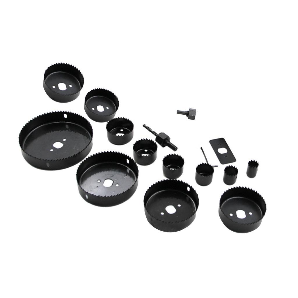 16Pcs Hole Saw Kit Carbon Steel Wear Resistance Accurate Efficient Hole Saw Set for Woodworking