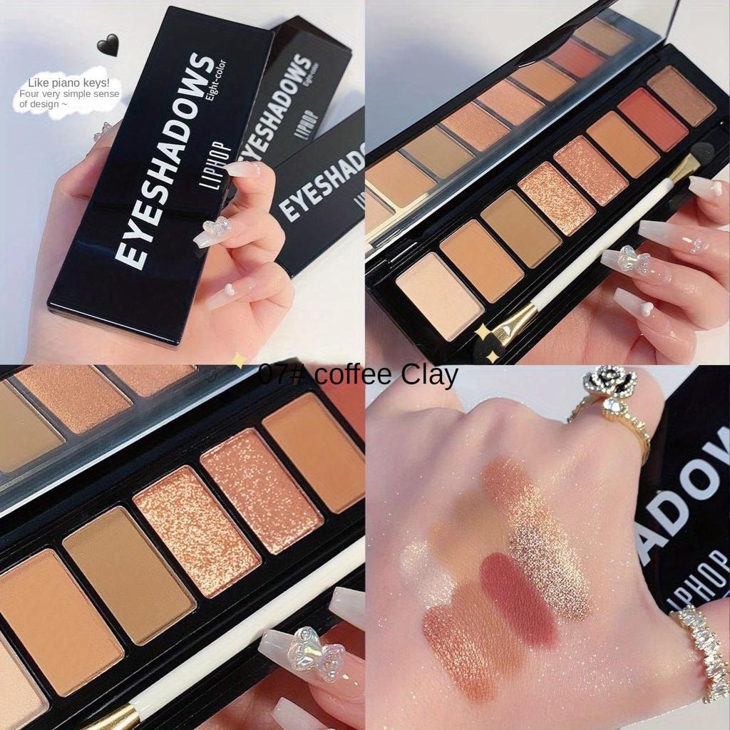 Cold-tuned Cement Gray Eyeshadow Palette Earth Brown Matte Eyeshadow Mashed Potato Pearly Sequins 8-color Students