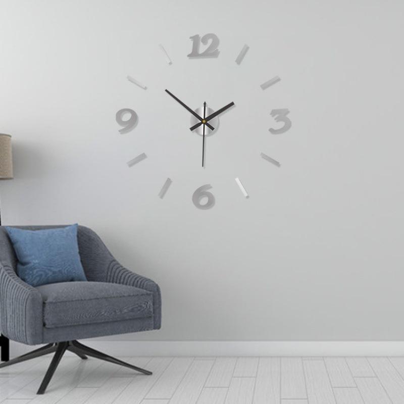 Punch-free Digital Clock Nordic Living Room Acrylic Wall Clock Bedroom Silent Wall Clock Wall Sticker Clock Luminous Hanging Type