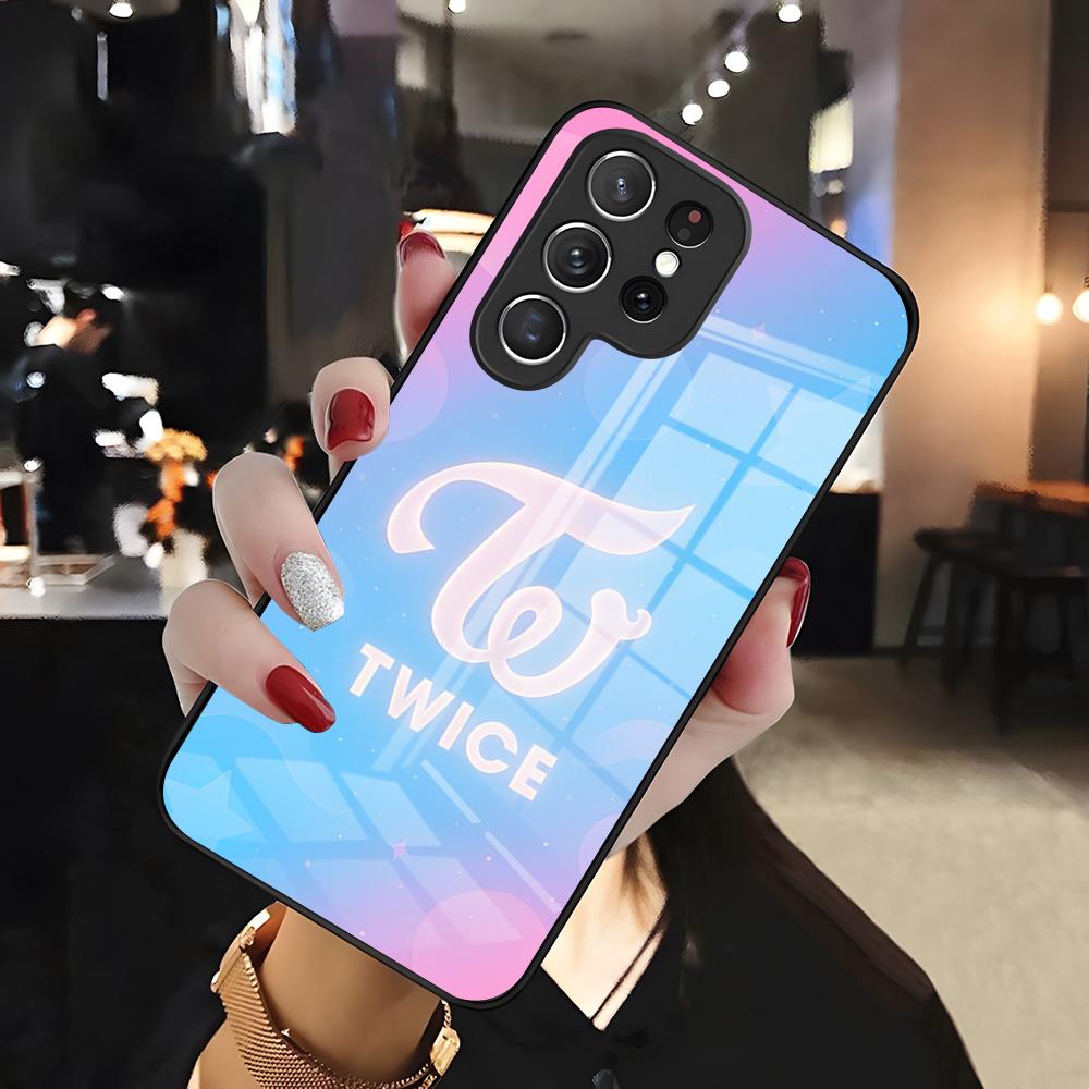 Kpop T-twiceS-ES Phone Case For Samsung S26 S25 Edge Ultra 24 23 22 21 Ultra Plus Fe A55 56 15 4G 5G Glass Cover Galaxy S25 Edge