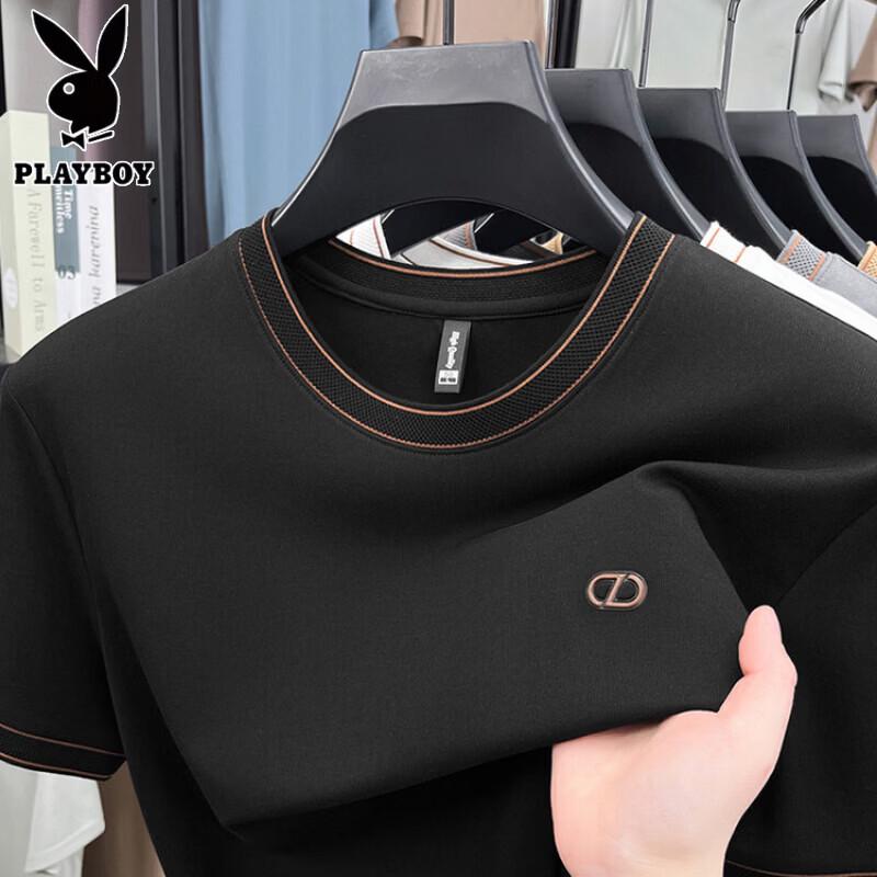 PLAYBOY Men s Ice Silk Round Neck T-shirt XL