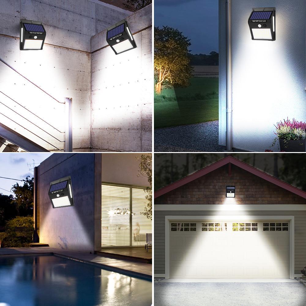 100LED Solar Light Outdoor Solar Lamp PIR Motion Sensor Wall Light Waterproof Solar Powered Lights for Garden Decoration