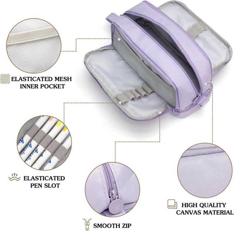 Portable Pencil Case Portable Big Capacity Pencil Pen Case With Compartments Aesthetic Pen Pouch Stationery Storage Bag For