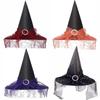 New Halloween Witch Hat Decoration for Adults & Kids - Oxford Cloth Costume Headwear.