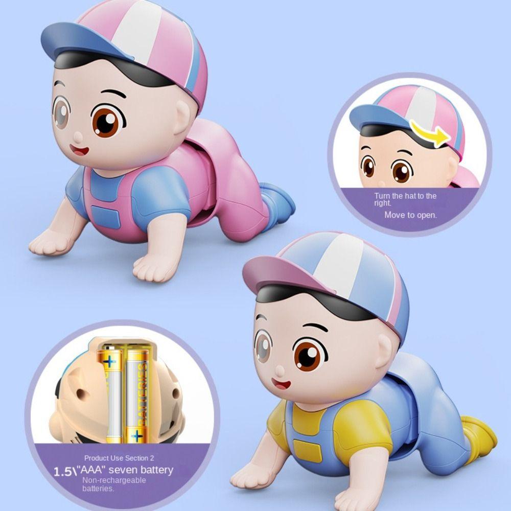 Walk Crawling Baby Toys Writhe Buttocks Baby Crawling Doll Electric Crawling Doll  0-3-year-old