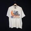 Rare Vintage 90s Harley Davidson Flame Motorcycle East Side 2 Sided Tshirt
