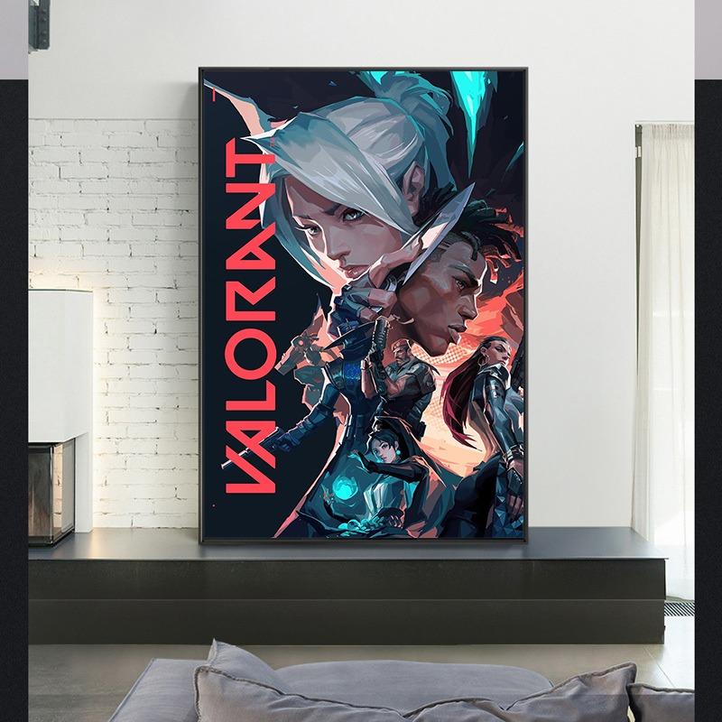 Video Game V-Valorant Cool Poster Prints Wall Art Canvas Painting Print  Wall Art Picture for Bedroom Living Room Home Decor