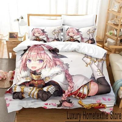 Wygodny zestaw poszew na kołdrę z nadrukiem anime, zawierający poszewę na kołdrę i poszewki na poduszki, w rozmiarach King, Queen, Twin, dla chłopców, dziewcząt i dzieci