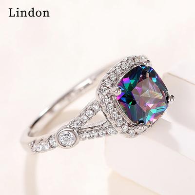 Lindon Classic Copper Alloy Zircon Ring Ladies Jewelry Wedding Promise Party Gift