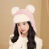 Winter parent-child hat women's fashion versatile plush ear protector pullover hat cute bear warm and cold