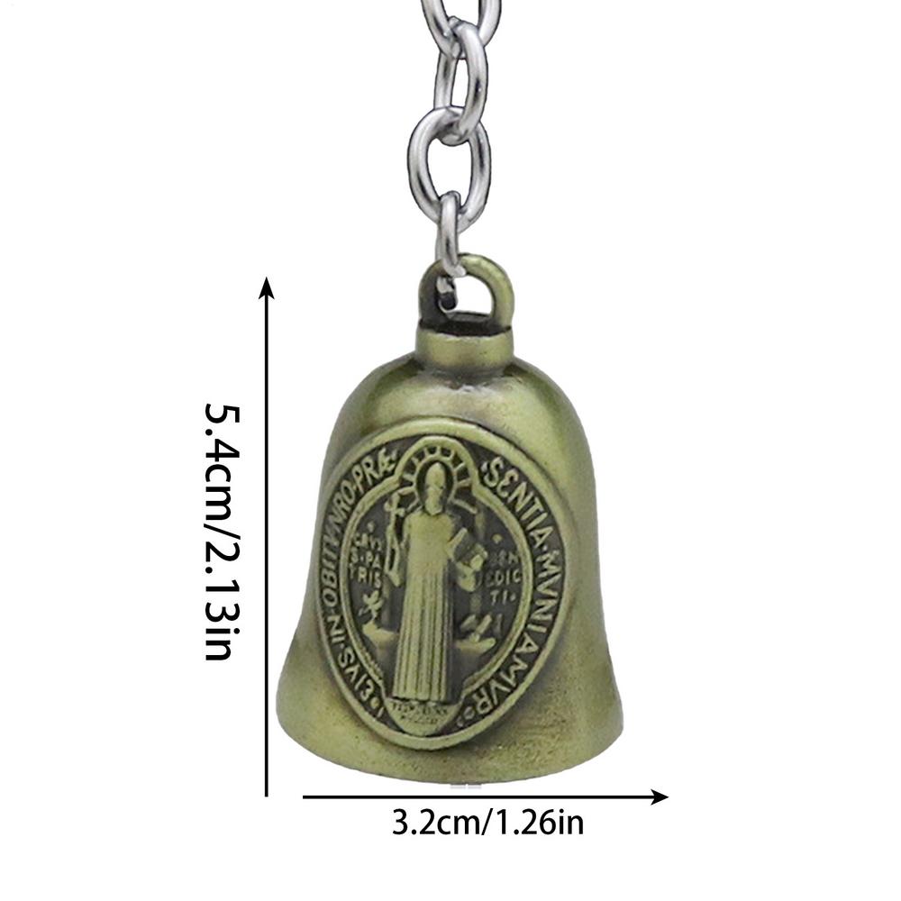 Motorcycle Good Luck Jesus Bell Creative Motorcycle Bell Accessories for Good Luck Retro Riding Luck Key Chain Bell