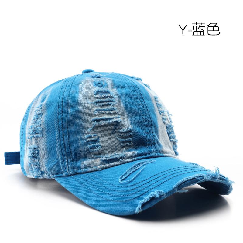 Spring and Autumn Solid Color Washed Hole Light Board Baseball Cap Outdoor Travel Sunscreen Shade Cap