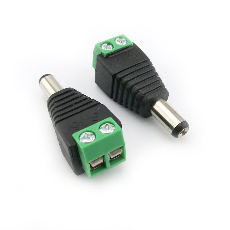 DC Connector Power Jack Plug Adapter CCTV Cameras 2.1mm x 5.5mm Female Male DC Power Plug Adapter Connector Male Plug Socket