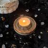 Wooden Pentagram Plate Board Crystal Stone Base Candle Holder Pentacle Altar Astrology Divination Props Wicca Ceremony Supplies