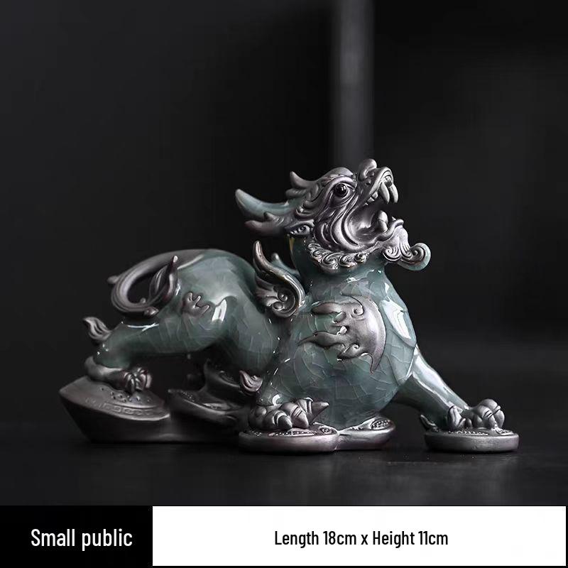 Китайская керамическая пара Пиксиу для чайной церемонии - Декор для дома, офиса или гостиной