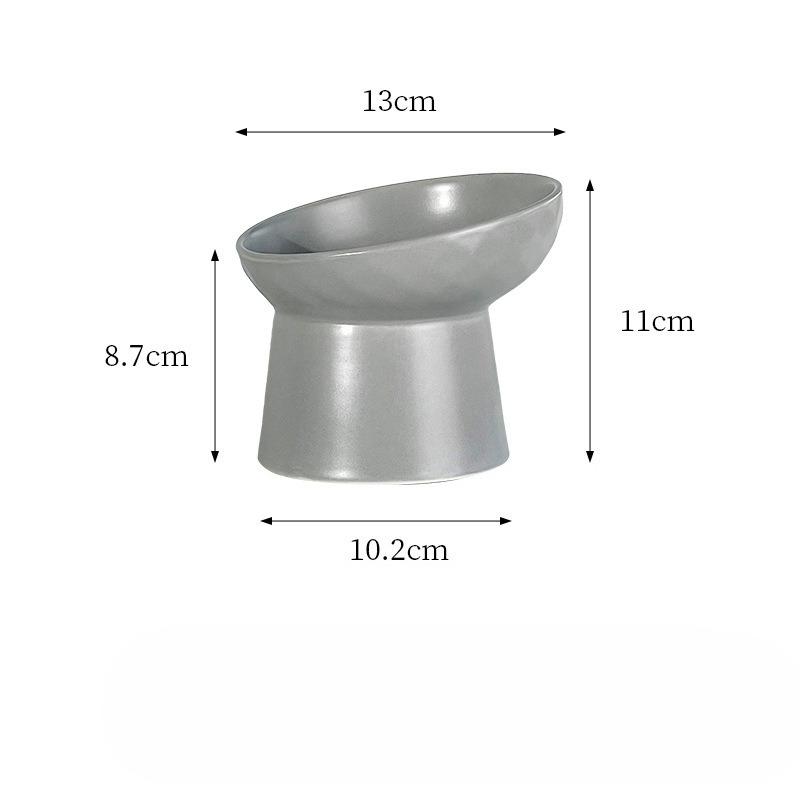 Raised Diamond Pattern Slant Rim Pet Bowl Cat Bowl Dog Bowl Neck Support Dog Dish Water Bowl for Pets