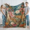 VIKAMA Flannel Throw Blanket Tropical Cheetah Floral Pattern Soft Warm Decorative Cover For Home Travel Camping