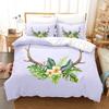 Elk Duvet Cover Set 3D Print Cartoon Elk Colourful Background Flowers Leaves King Size for Kids Boys Girl Polyester Bedding Set