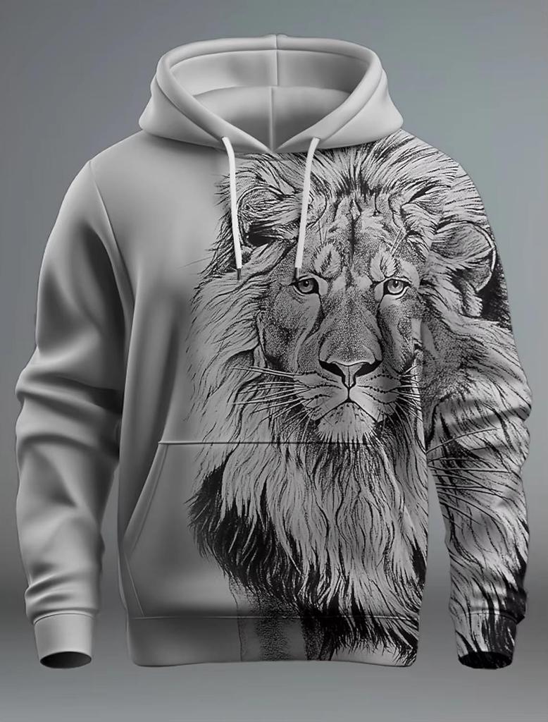 2025 Trendy 3D Animal Print Casual Hoodie - European & American Street Style