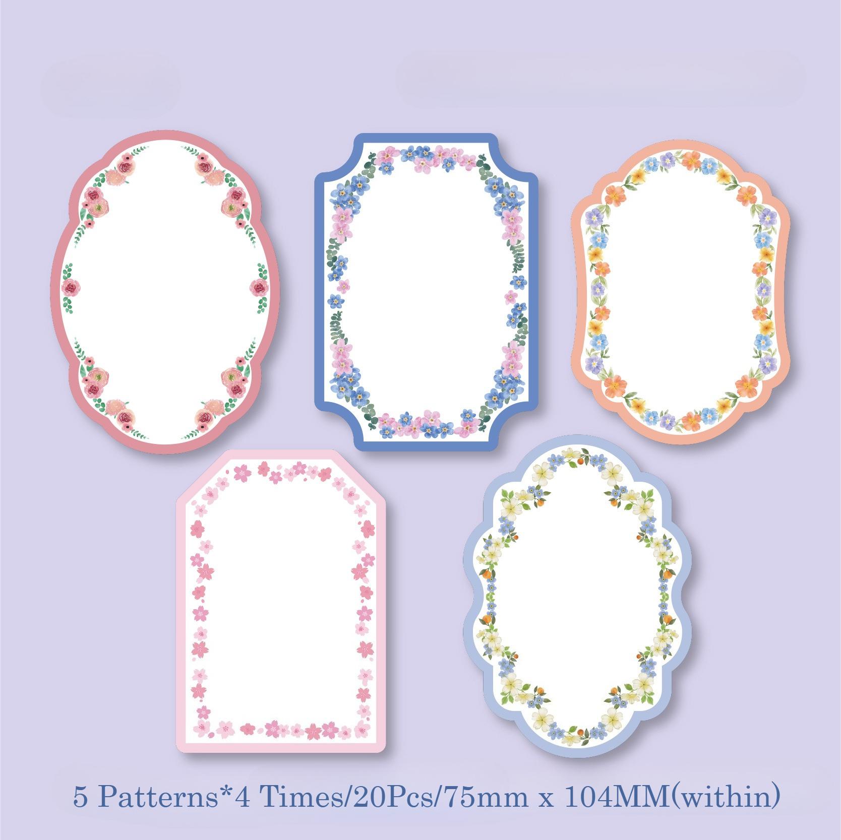 

20/40 шт. Серия Цветы Винтажная цветочная рамка Блок для заметок Коллаж Скрапбукинг Материал Бумага Креативное DIY украшение Заметки и сообщения