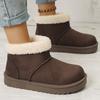 Fashion Faux Suede Flat Snow Boots for Women Plus Size Thick Sole Chunky Platform Ankle Boots Winter Warm Comfort Non Slip Cotton Boots