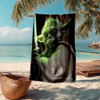 Ultra-Soft Beach Towel with Yoda Theme,Ideal for Pool - Camping, Diving - Perfect Travel Essential, Vibrant Beach Towel.