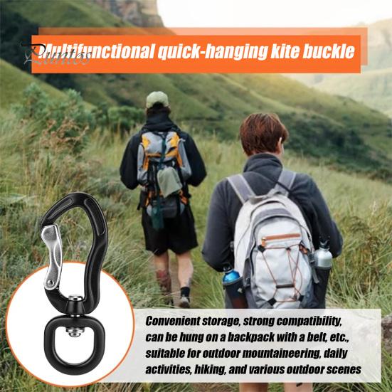 Universeller Ringkarabiner Aufhängeschnalle 360-Grad-Drehung Rotierend Selbstverriegelnd Sicherer Outdoor-Clip Hohe Tragfähigkeit Aluminiumlegierung Vielseitig