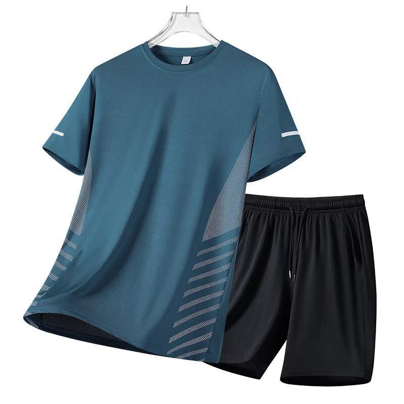 Men's Plus Size Quick-Dry Ice Silk Sports T-Shirt - Short Sleeve Summer Running Top