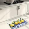 1 Stück Anti-Ermüdungs-Küchenteppiche, Zitronenmuster Wasserdicht Rutschfest Dick Gepolstert Küchenmatte Strapazierfähig Komfort Stehmatte für die Küche