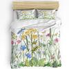 Flowers Leaves 3pcs Bedding Set For Bedroom Double Bed Home Textile Duvet Cover Quilt Cover Pillowcase