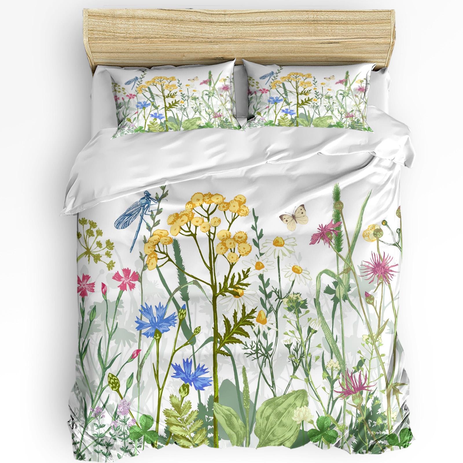 

Dragonfly Flower Leaf Insect Butterfly Duvet Cover Bed Bedding Set Home Quilt Cover Pillowcases Bedroom Bedding Set No Sheet EU single(135x200cm)