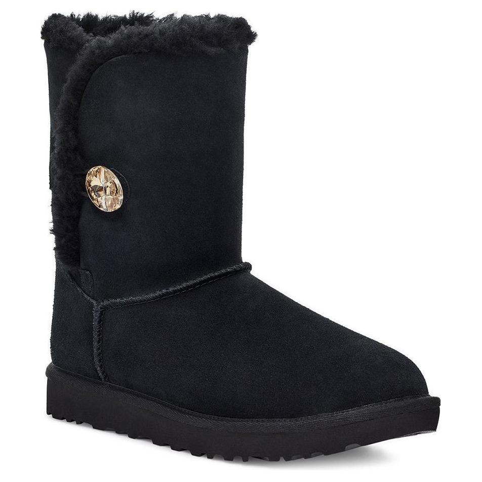 UGG Bailey Button Ii Sheepskin Fur Short Boots Women boots Black 1118997-BKGD