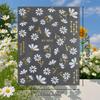 3 To 18 Sheets 3D White Daisy Nail Stickers Gold Line Flower Leaf Decals Self Adhesive Spring Nail Art
