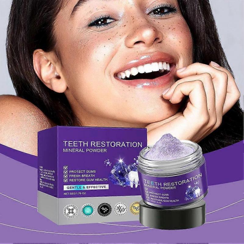 Purple Brightening Tooth Powder 50g Natural Formula For Teeth Whitening Stain Removal Safe Quick Effect