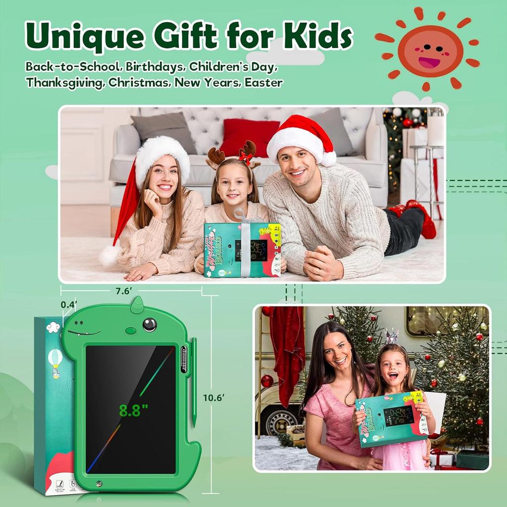 LCD Writing Tablet for Kids 8.8 Inch Toddler Toys for 3 4 5 6 7 8 Year Old Boys Girls Toys Drawing Pad Dinosaur Toys for Toddlers Doodle Board
