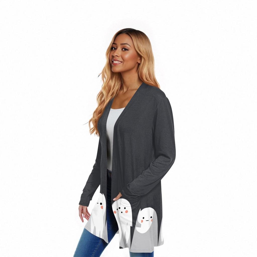 Women's Long Sleeve Cardigan Casual Jacket With Pockets Top