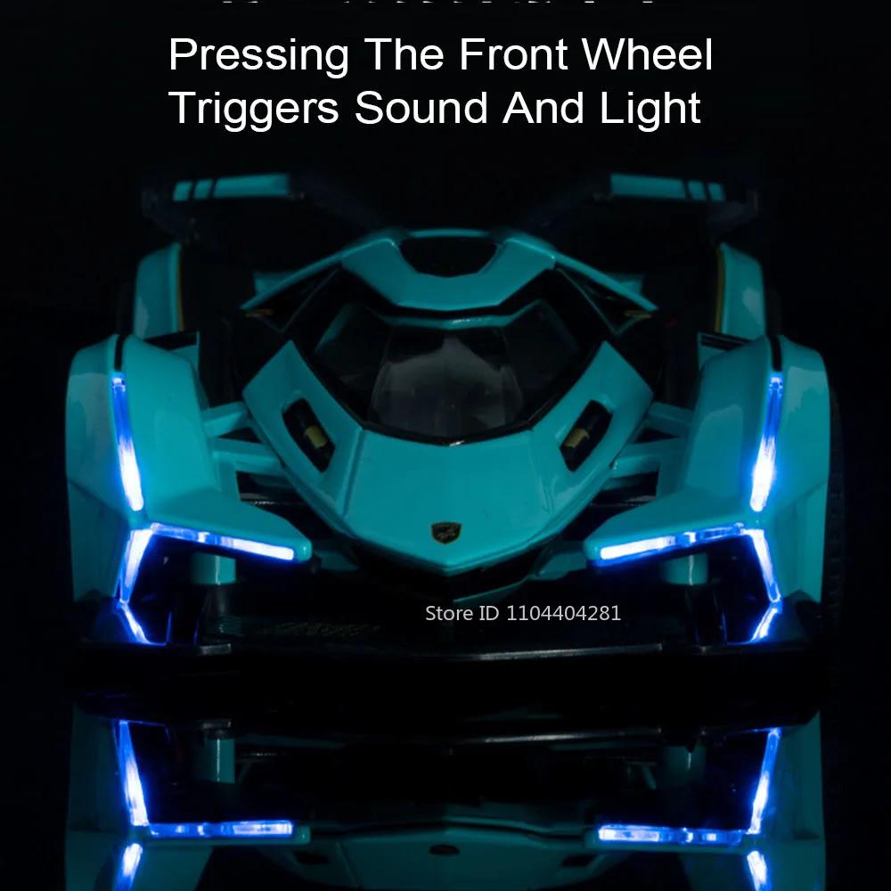 1:32 Lambor V12 Model SCV12 Alloy Diecast Sports Car Toy Sound Light Pull Back Doors Opened Miniature Cars Friends' Fashion Gift