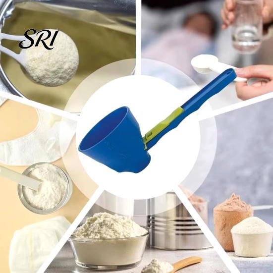 Powdered Milk Measuring Spoon 2Pcs Mess-Free Funnel Scoop Sliding for Protein Powder Coffee Spill-free Ingredient & No-Spill Long Handle Supplement