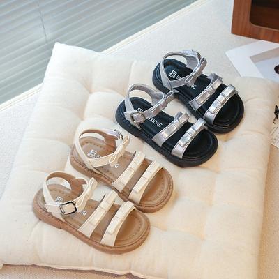2025 Summer New Kids Sandals for Girls Non-slip Soft Sole Toddler Gladiator Beach Shoes with Cute Bowknot Princess Party Wedding