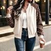 Women's Leopard Print Long Sleeve V Neck Tunic T-Shirt Casual Loose Fit Top for Everyday Wear